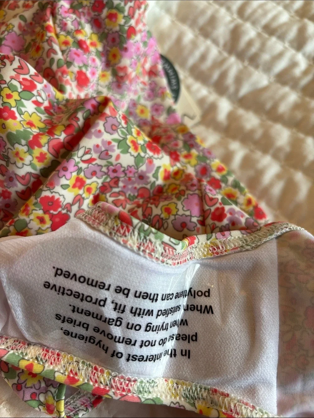 Boden Floral One-Piece Swimsuit in Pink, Yellow and Green UPF 50+ NWT